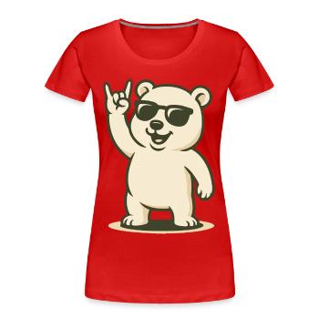 Rocker arctique - T-shirt bio Premium Femme - rouge - Devant - Mia (176cm)