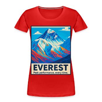 Everest – Peak Performance - Women's Premium Organic T-Shirt - red - Front - Mia (176cm)