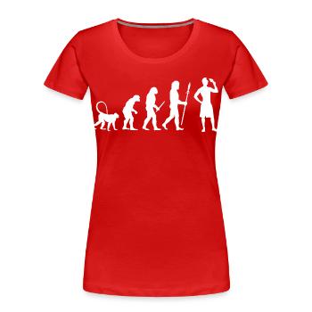 Évolution de la crème glacée - T-shirt bio Premium Femme - rouge - Devant - Mia (176cm)