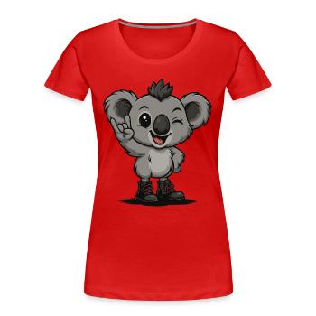 Koala Punk Hero - Frauen Premium Bio T-Shirt - Rot - Vorne - Mia (176cm)