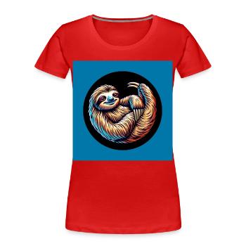 Cool bleiben immer mit der Ruhe - Frauen Premium Bio T-Shirt - Rot - Vorne - Mia (176cm)