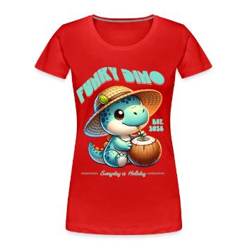 Funky Dino Coconut - Women's Premium Organic T-Shirt - red - Front - Mia (176cm)