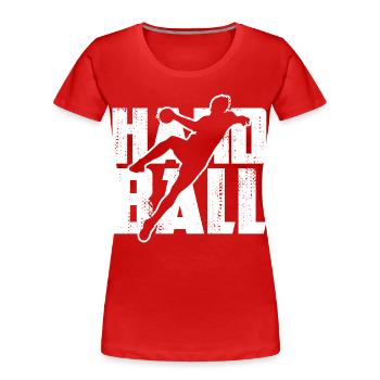 Handball amusant - T-shirt bio Premium Femme - rouge - Devant - Mia (176cm)
