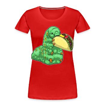Caterpillar Taco - T-shirt bio Premium Femme - rouge - Devant - Mia (176cm)