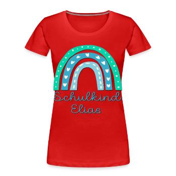 SCHULANFANG SCHULKIND ELIAS - Frauen Premium Bio T-Shirt - Rot - Vorne - Mia (176cm)