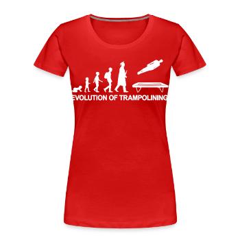Evolution Trampolinist - Frauen Premium Bio T-Shirt - Rot - Vorne - Mia (176cm)