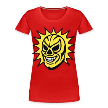 Masque Mexicain / Lucha Libre - T-shirt bio Premium Femme - rouge - Devant - Mia (176cm)