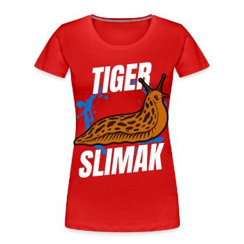 Tiger Slimak Shirt | Funny shirt - Women's Premium Organic T-Shirt - red - Front - Mia (176cm)