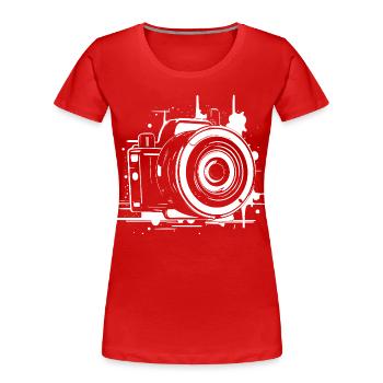 Caméra - T-shirt bio Premium Femme - rouge - Devant - Mia (176cm)
