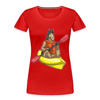 Pferd kleines Boot - Frauen Premium Bio T-Shirt - Rot - Vorne - Mia (176cm)