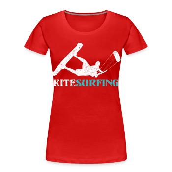 Ride the Wind – Kitesurf Style - Women's Premium Organic T-Shirt - red - Front - Mia (176cm)