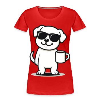 Coffee Pup - Women's Premium Organic T-Shirt - red - Front - Mia (176cm)