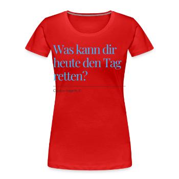 Check-in Question No. 5 - Women's Premium Organic T-Shirt - red - Front - Mia (176cm)