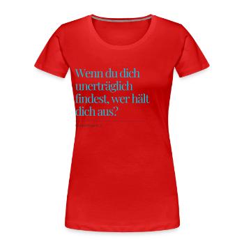 Question n° 2 d’enregistrement - T-shirt bio Premium Femme - rouge - Devant - Mia (176cm)