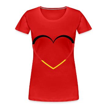 Deutsch Deutschland Herz Herzen Länder Land - Frauen Premium Bio T-Shirt - Rot - Vorne - Mia (176cm)
