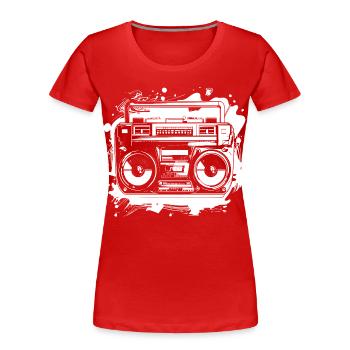 Hip Hop Musik Zeichnung - Frauen Premium Bio T-Shirt - Rot - Vorne - Mia (176cm)