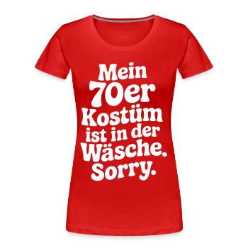 70er Jahre Kostüm Ist In Der Wäsche 70s Party 70er - Frauen Premium Bio T-Shirt - Rot - Vorne - Mia (176cm)