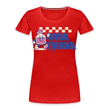 Aqua Tofana – Cute Retro Feminism - Frauen Premium Bio T-Shirt - Rot - Vorne - Mia (176cm)
