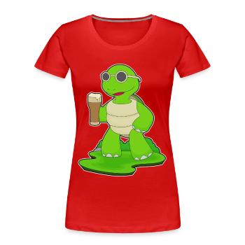 Schildkröte Bier - Frauen Premium Bio T-Shirt - Rot - Vorne - Mia (176cm)