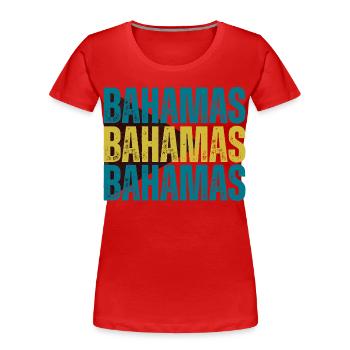 Drapeau des Bahamas, j’aime les Bahamas - T-shirt bio Premium Femme - rouge - Devant - Mia (176cm)