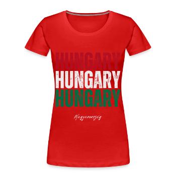 Ungarischer Stolz, ich liebe Ungarn - Frauen Premium Bio T-Shirt - Rot - Vorne - Mia (176cm)