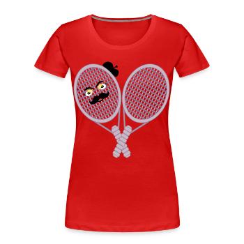 TENNIS-MOUSTACHE - Frauen Premium Bio T-Shirt - Rot - Vorne - Mia (176cm)