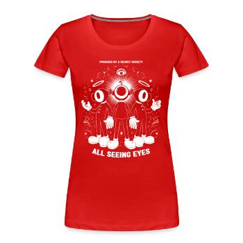Seeing eyes - Frauen Premium Bio T-Shirt - Rot - Vorne - Mia (176cm)