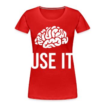 Witzige Sprüche für Klugscheißer und Überflieger - Frauen Premium Bio T-Shirt - Rot - Vorne - Mia (176cm)