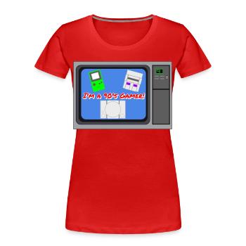 Ich bin ein 90er-Jahre-Gamer - Frauen Premium Bio T-Shirt - Rot - Vorne - Mia (176cm)