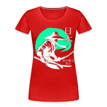 Samurai KriegerJapan tokyo - Frauen Premium Bio T-Shirt - Rot - Vorne - Mia (176cm)
