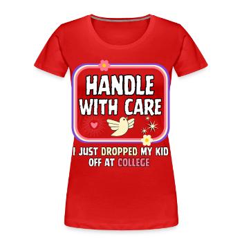 Abschied vom College für Mama von Tochter College  - Frauen Premium Bio T-Shirt - Rot - Vorne - Mia (176cm)