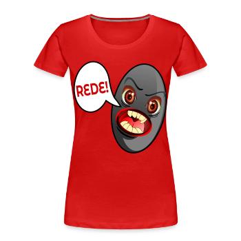 JUGENDSPRACHE REDE SCHWARZE OLIVE - Frauen Premium Bio T-Shirt - Rot - Vorne - Mia (176cm)