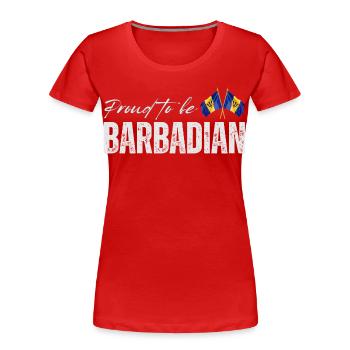 Barbados Pride, Barbados Flagge - Frauen Premium Bio T-Shirt - Rot - Vorne - Mia (176cm)