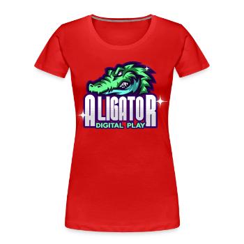 Alligator Digital Art - Women's Premium Organic T-Shirt - red - Front - Mia (176cm)