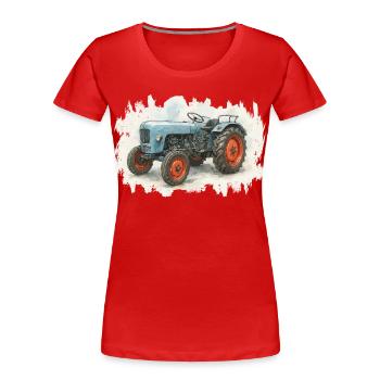 Tracteur King - T-shirt bio Premium Femme - rouge - Devant - Mia (176cm)