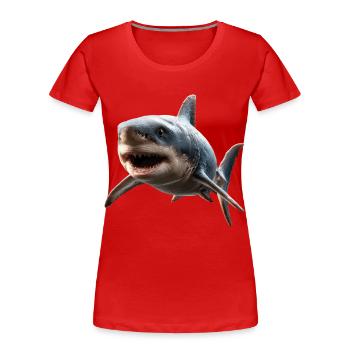 Hai Haifisch Tigerhai Taucher Süße Haie Weißer Hai - Frauen Premium Bio T-Shirt - Rot - Vorne - Mia (176cm)