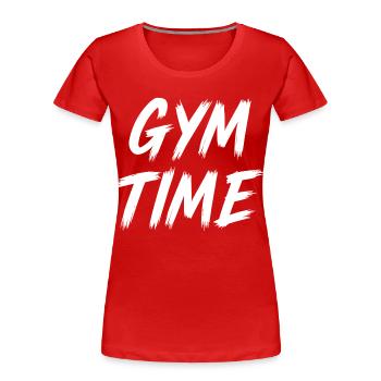 Zeit im Fitnessstudio - Frauen Premium Bio T-Shirt - Rot - Vorne - Mia (176cm)