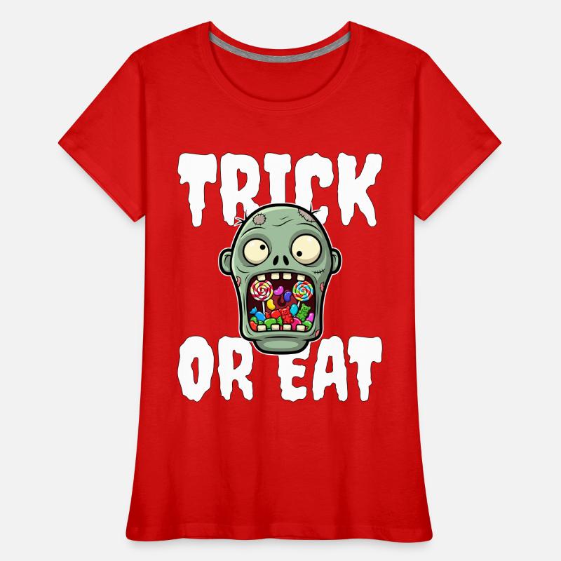 SÜSSES ODER ESSEN - ZOMBIE HALLOWEEN Frauen Premium Bio T-Shirt