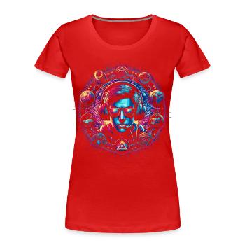 Neon Cyber Gaming Salbei Design - Frauen Premium Bio T-Shirt - Rot - Vorne - Mia (176cm)