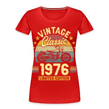 1976 Motard 50 Ans Anniversaire Homme - T-shirt bio Premium Femme - rouge - Devant - Mia (176cm)