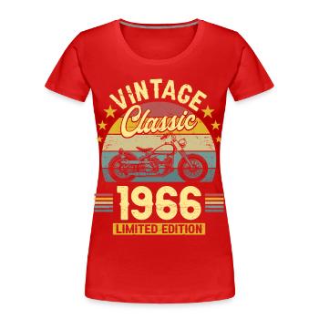 1966 Motard 60 Ans Anniversaire Homme - T-shirt bio Premium Femme - rouge - Devant - Mia (176cm)