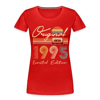 Cadeau original pour 30 ans, 1995 - T-shirt bio Premium Femme - rouge - Devant - Mia (176cm)