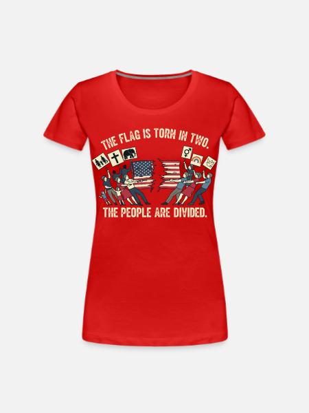 The People are Divided - Frauen Premium Bio T-Shirt - Rot