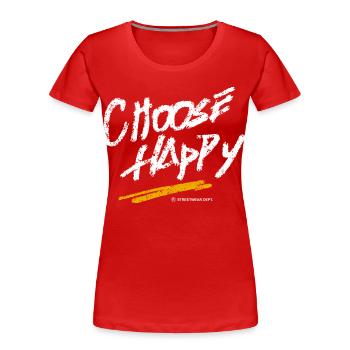 choose_happy_motivation_motivational - Frauen Premium Bio T-Shirt - Rot - Vorne - Mia (176cm)