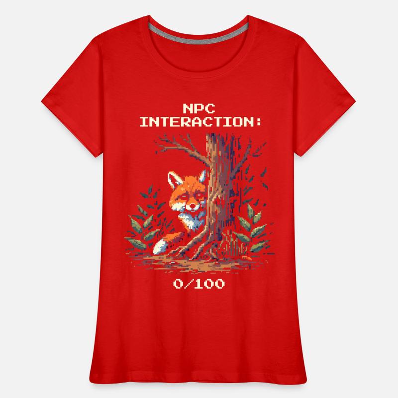 NPC Interaction: 0/100 | Introversion humor Women's Premium Organic T-Shirt