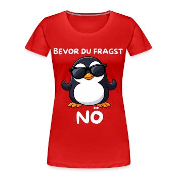 Pingouin aux lunettes de soleil Basse-Autriche - T-shirt bio Premium Femme - rouge - Devant - Mia (176cm)