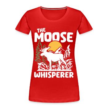 Conception de silhouette de la nature de l’orignal - T-shirt bio Premium Femme - rouge - Devant - Mia (176cm)