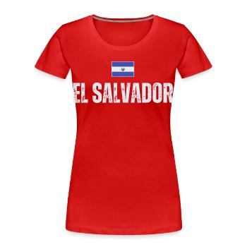 Flagge von El Salvador, ich liebe El Salvador - Frauen Premium Bio T-Shirt - Rot - Vorne - Mia (176cm)