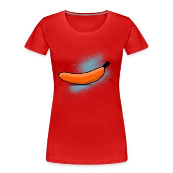 Orangene Banane - Frauen Premium Bio T-Shirt - Rot - Vorne - Mia (176cm)