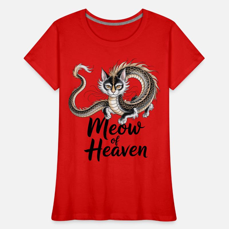 Chat dragon T-shirt bio Premium Femme
